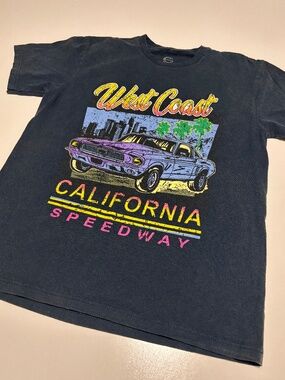 Westcoast California Speedway Black Y2K Graphic T-Shirt Size Medium